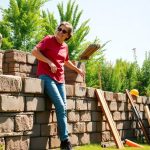 Como hacer un muro de bloques con desnivel